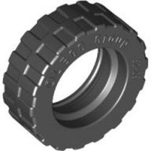 92409 Tire 17.5mm D. x 6mm with Shallow Staggered Treads - Band Around Center of Tread